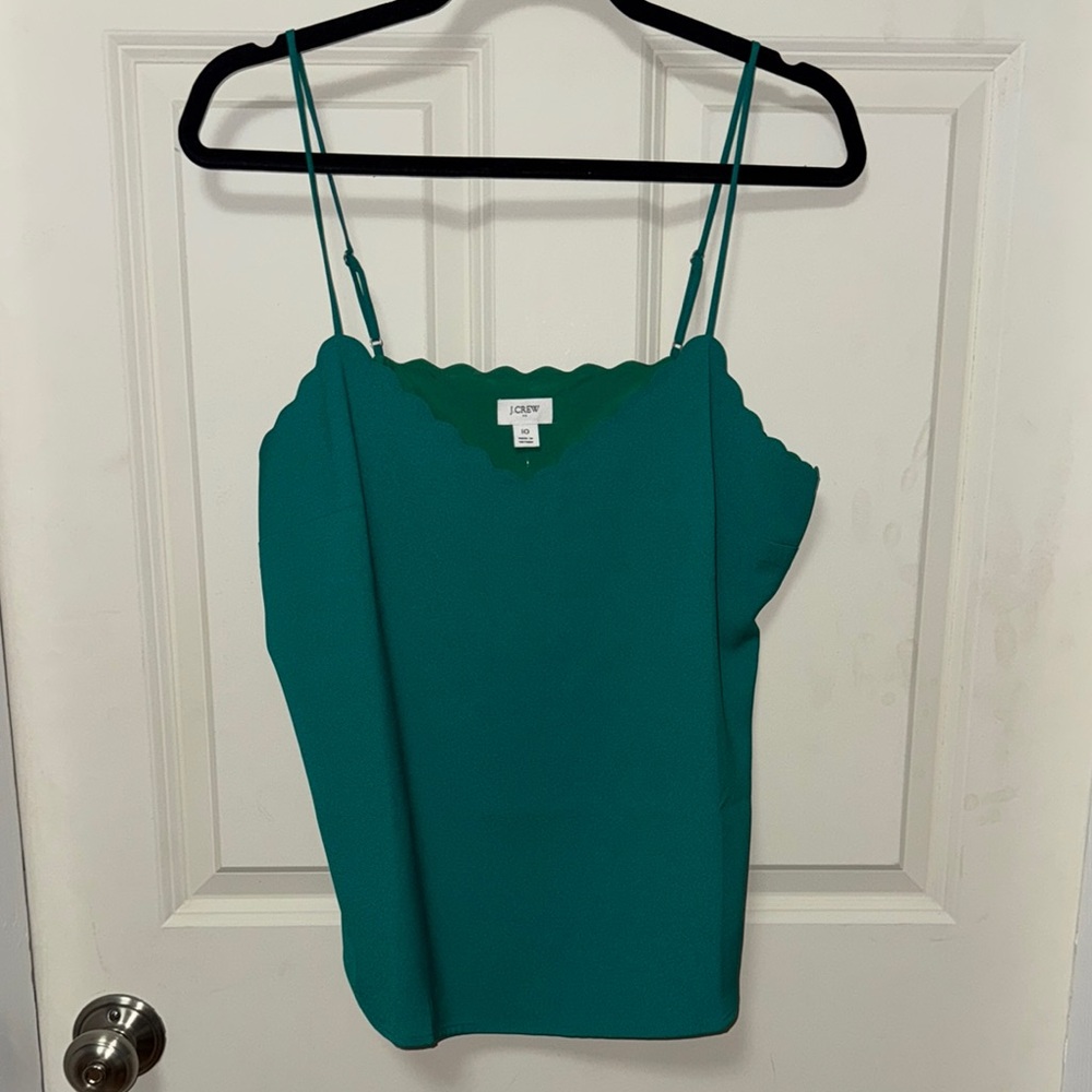 J. Crew Green Fitted Sleeveless Camisole